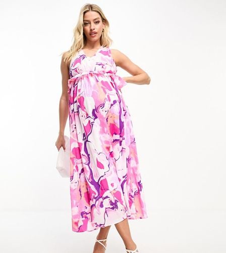 Mamalicious Maternity - Vestito midi senza maniche a fiori - Mama.licious - Modalova