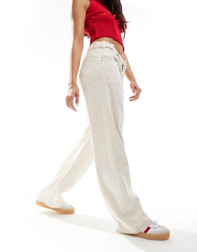Jeans dritti bianchi con vita regolabile - Mango - Modalova