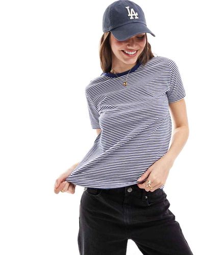 Mango - T-shirt basic blu a righe - Mango - Modalova