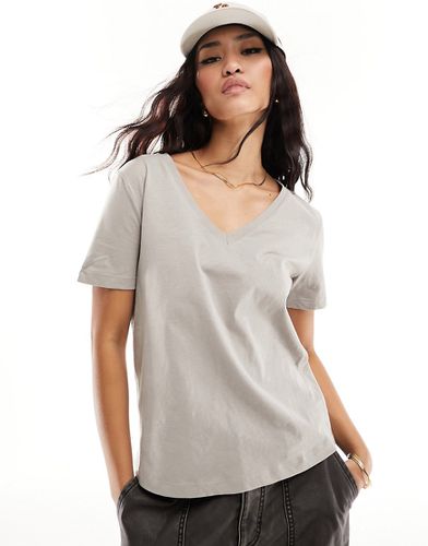 T-shirt classic con scollo a V color cammello - Mango - Modalova
