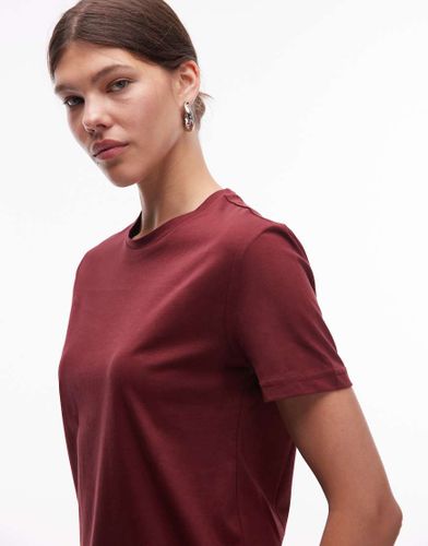 T-shirt en coton - Bordeaux - Mango - Modalova