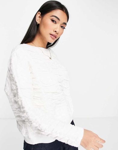 Top a maniche lunghe arricciato color crema - Mango - Modalova