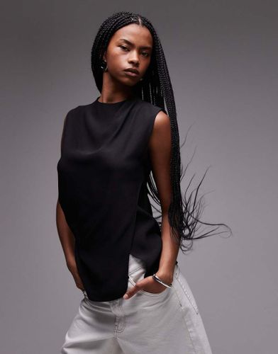 Top cache-caur en satin sans manches - Mango - Modalova