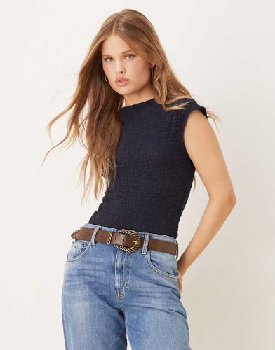 Top texturé à mancherons - Mango - Modalova