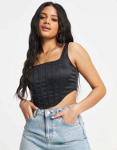 Missguided - Corsetto in raso nero - Missguided - Modalova