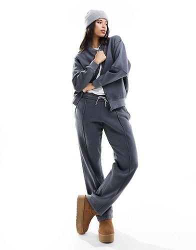 Joggers dritti antracite con cucitura in coordinato - Missyempire - Modalova