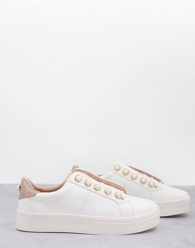 Kassie Pearl - Sneakers stringate color cipria con perle - Miss KG - Modalova