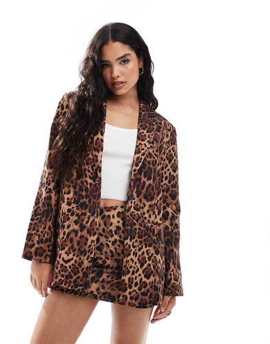 Blazer oversize animalier - Miss Selfridge - Modalova