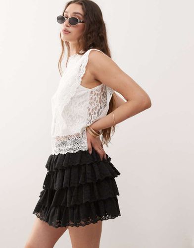 Mini-jupe en dentelle - Noir - Miss Selfridge - Modalova
