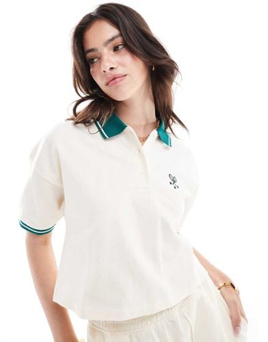 Polo corta da tennis a maniche corte crema in coordinato - Miss Selfridge - Modalova