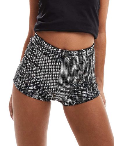 Pantaloncini hot pant da festival color argento metallizzato - Miss Selfridge - Modalova