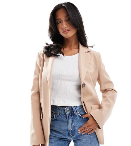 Blazer oversize monopetto tortora - Miss Selfridge Petite - Modalova