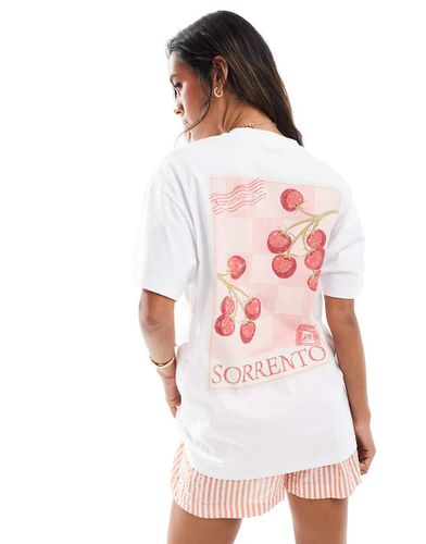 T-shirt bianca oversize con stampa di pomodori - Miss Selfridge - Modalova