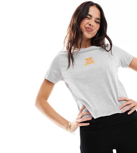 T-shirt grigia con orsetto - Miss Selfridge - Modalova