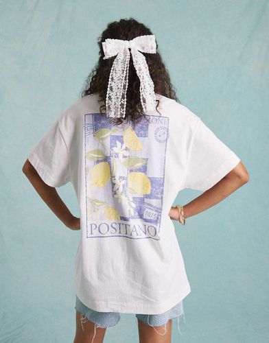 T-shirt oversize bianca con cartolina Positano - Miss Selfridge - Modalova