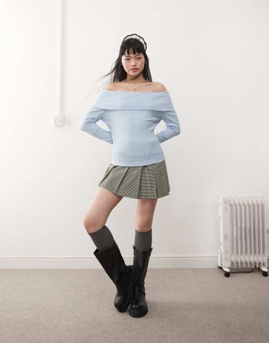 Top à encolure Bardot rabattue - sombre - Miss Selfridge - Modalova