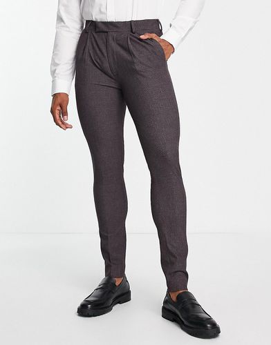 Pantaloni da abito super skinny in tessuto premium micro testurizzato bordeaux - Noak - Modalova