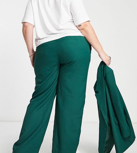 Pantaloni sartoriali a fondo ampio verdi in coordinato - Noisy May Curve - Modalova