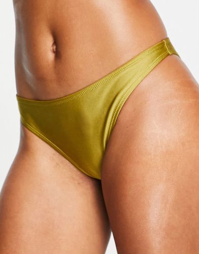 Slip bikini oliva lucido - NA-KD - Modalova