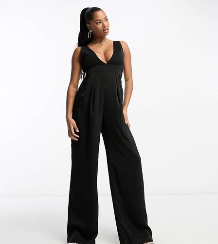 Tuta jumpsuit nera in raso - NaaNaa Petite - Modalova