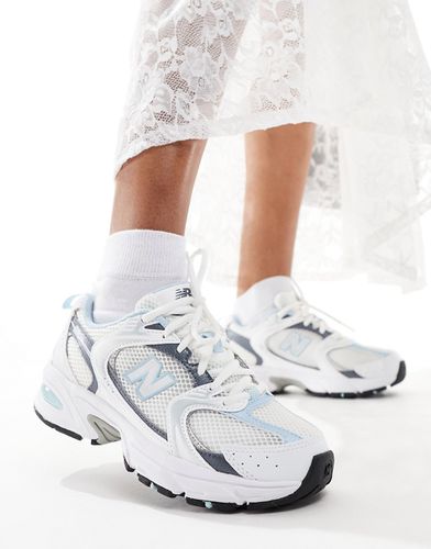 Sneakers bianche e blu metallizzato - New Balance - Modalova