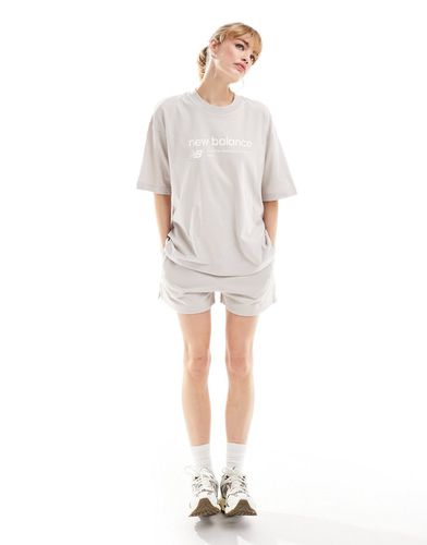 Linear Heritage - T-shirt oversize color pietra di luna - New Balance - Modalova