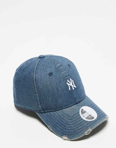 New York Yankees 9twenty - Cappellino in denim scuro con logo piccolo invecchiato - New Era - Modalova