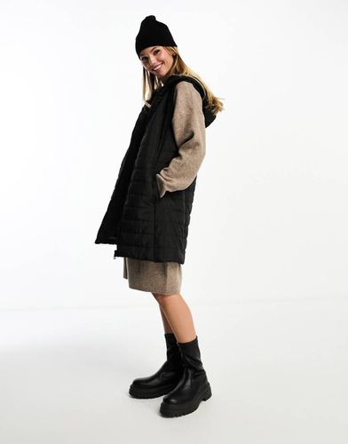 Gilet imbottito taglio lungo con cappuccio - New Look - Modalova