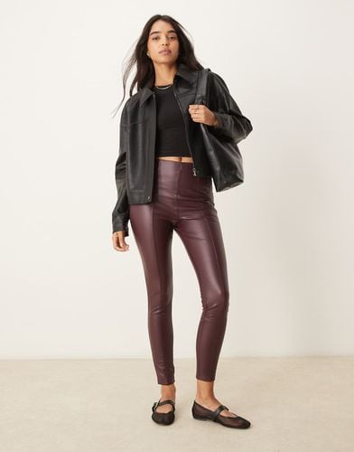 Leggings in similpelle PU bordeaux - New Look - Modalova