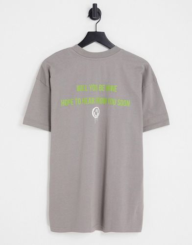 T-shirt grigia con stampa con logo - Night Addict - Modalova