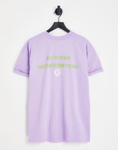 T-shirt lilla con stampa del logo - Night Addict - Modalova