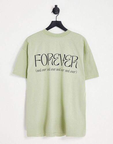 T-shirt salvia con stampa "Forever" sul retro - Night Addict - Modalova