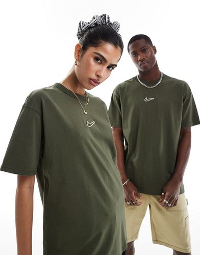 T-shirt oversize verde scuro con logo centrale - Nike - Modalova