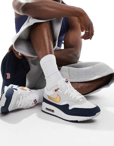 Air Max 1 - Sneakers bianche, blu navy e oro - Nike - Modalova