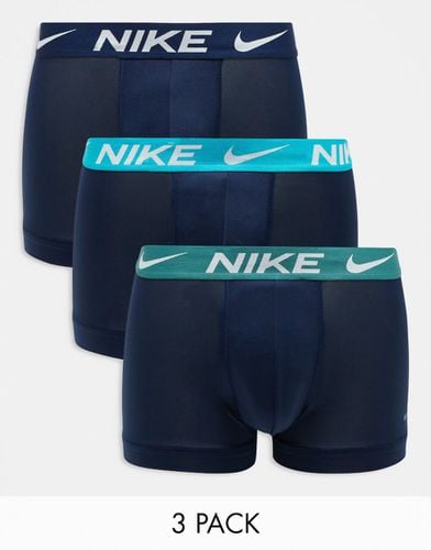 Dri-FIT Essential - Confezione da 3 boxer aderenti in microfibra con fascia in vita a contrasto - Nike - Modalova