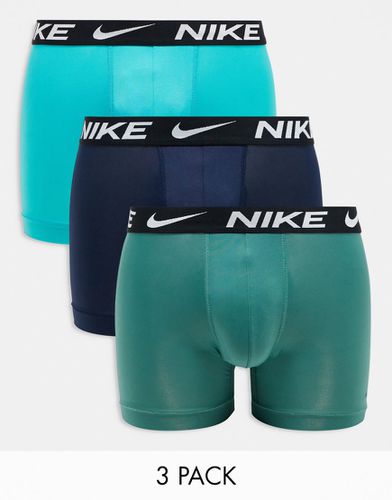 Dri-Fit Essential - Confezione da 3 slip in microfibra blu navy, verde-azzurro e blu - Nike - Modalova