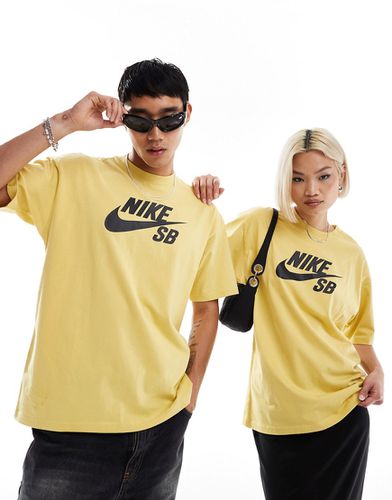 T-shirt gialla unisex con logo centrale - Nike SB - Modalova
