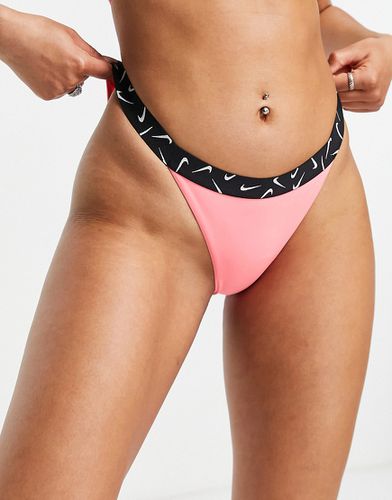 Top bikini con fascetta con logo Nike, colore - Nike Swimming - Modalova