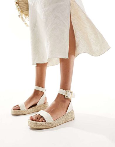 Sandali espadrilles in lino color crema - South Beach - Modalova