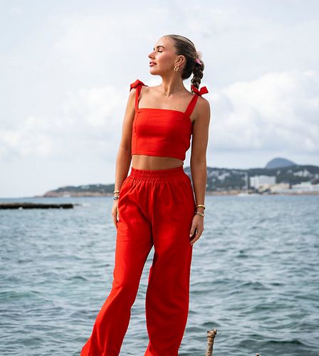 X Miss Molly - Pantaloni da mare con coulisse arancioni in coordinato - South Beach - Modalova