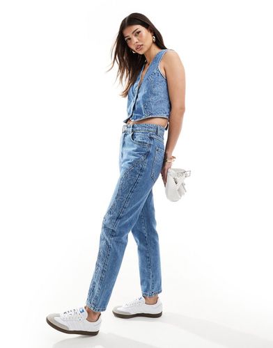 Jeans indaco chiaro con motivo cachemire in rilievo - Scalpers - Modalova