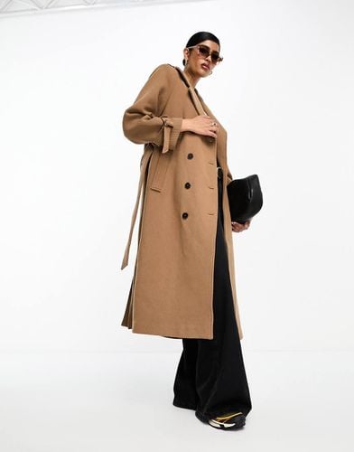 Trench color cammello pesante in lana - Selected - Modalova