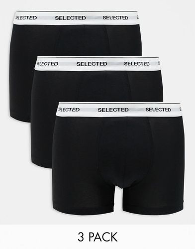 Confezione da 3 boxer aderenti neri con elastico in vita - Selected Homme - Modalova