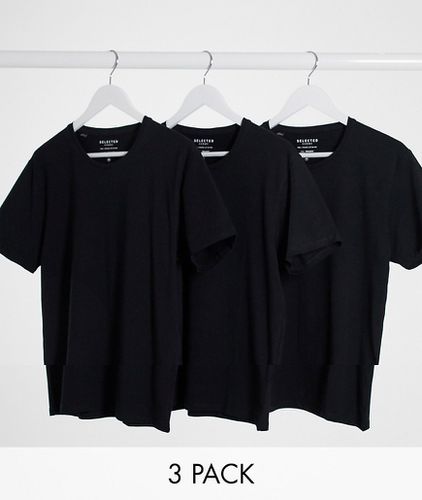 Confezione da 3 T-shirt girocollo nere - Selected Homme - Modalova