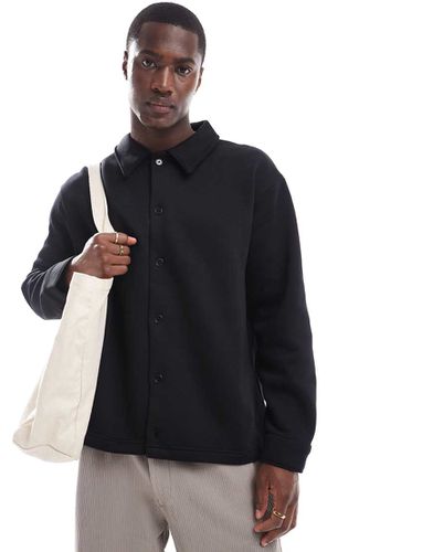 Camicia oversize nera in jersey - Selected Homme - Modalova