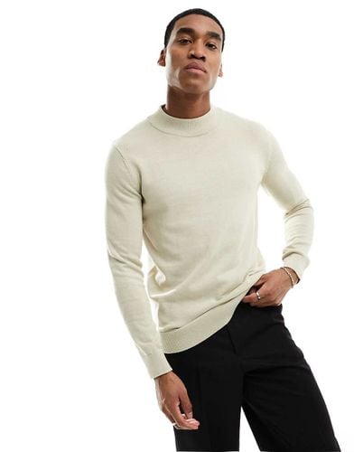 Maglione beige con collo a lupetto - Selected Homme - Modalova