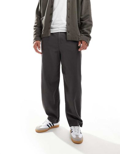 Pantaloni a fondo ampio con pieghe grigi - Selected Homme - Modalova