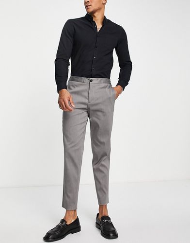 Pantaloni eleganti slim affusolati in misto cotone con vita elasticizzata - GREY - Selected Homme - Modalova