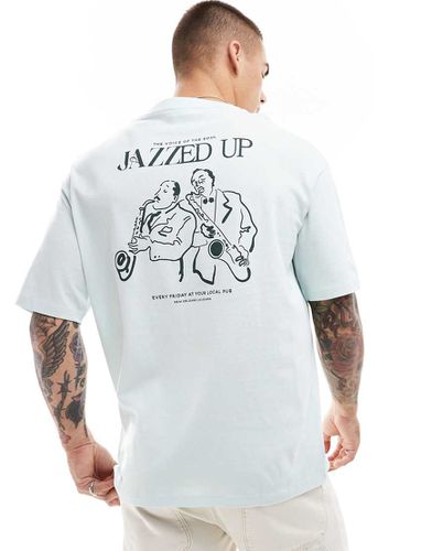 T-shirt oversize con stampa "Jazzed Up" sul retro - Selected Homme - Modalova