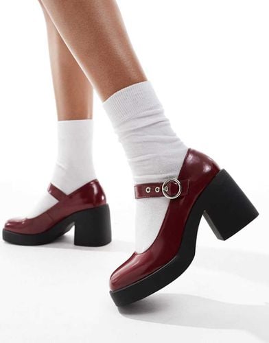 Scarpe Mary Jane con tacco bordeaux con suola spessa - SEQWL - Modalova